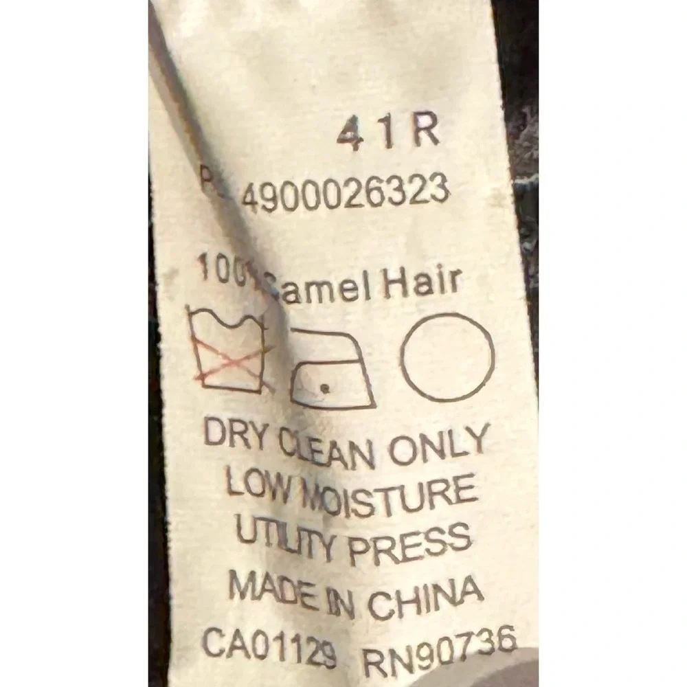 Ralph Lauren Men's Blazer Suit Jacket 100% Camel Hair Single Vent Black 41R‎